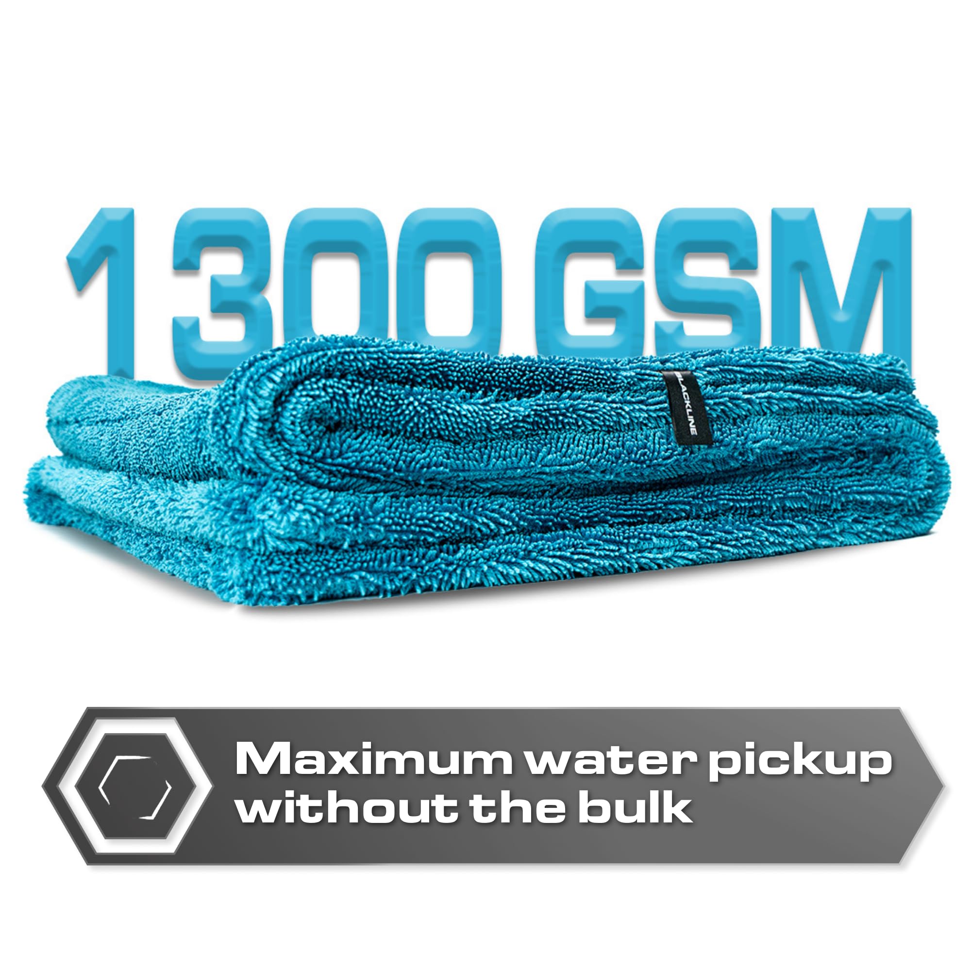 Blackline Aqua drying towel is pro-detailer approved for consistent results.