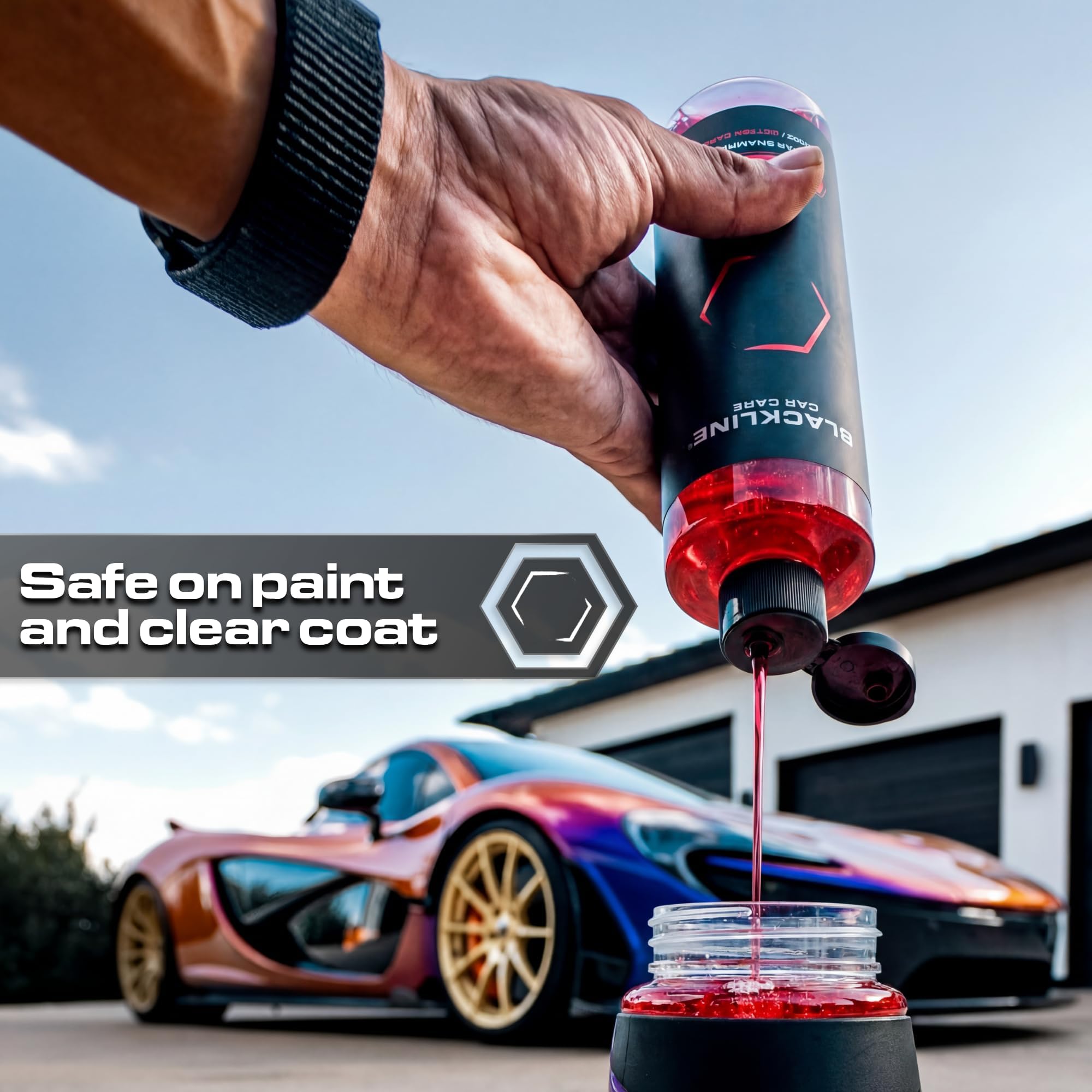 Blackline Extreme Foam Suds illustrate rich lather for deep surface cleaning.