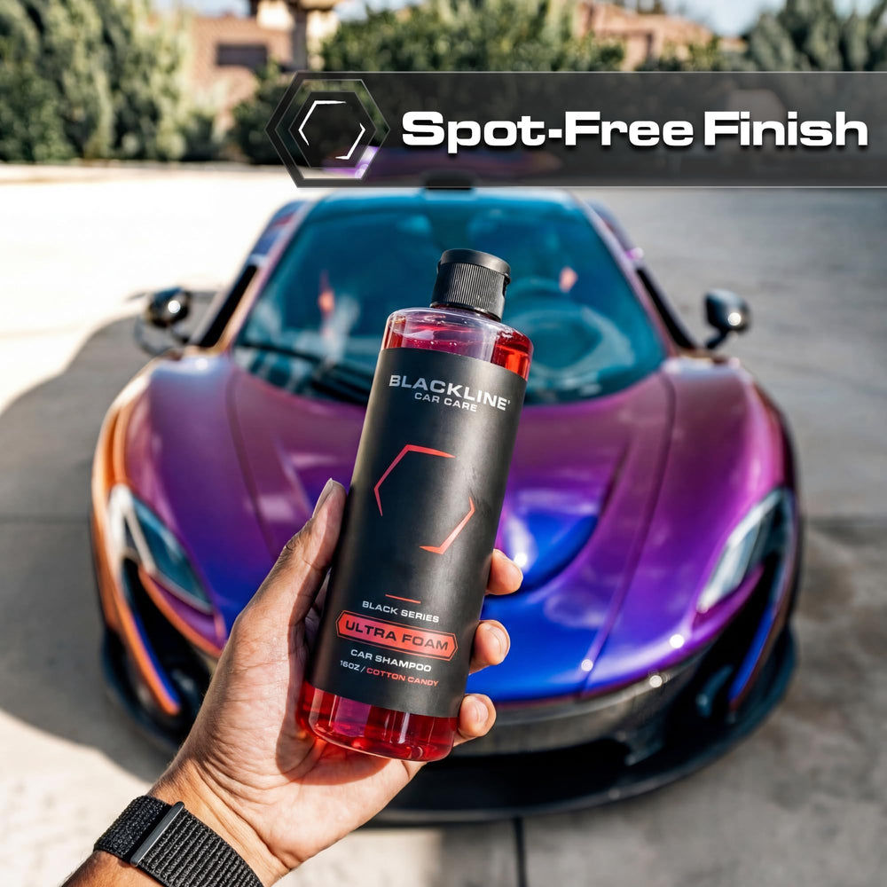 Blackline foam cannon application demonstrates easy, even coverage during washes.