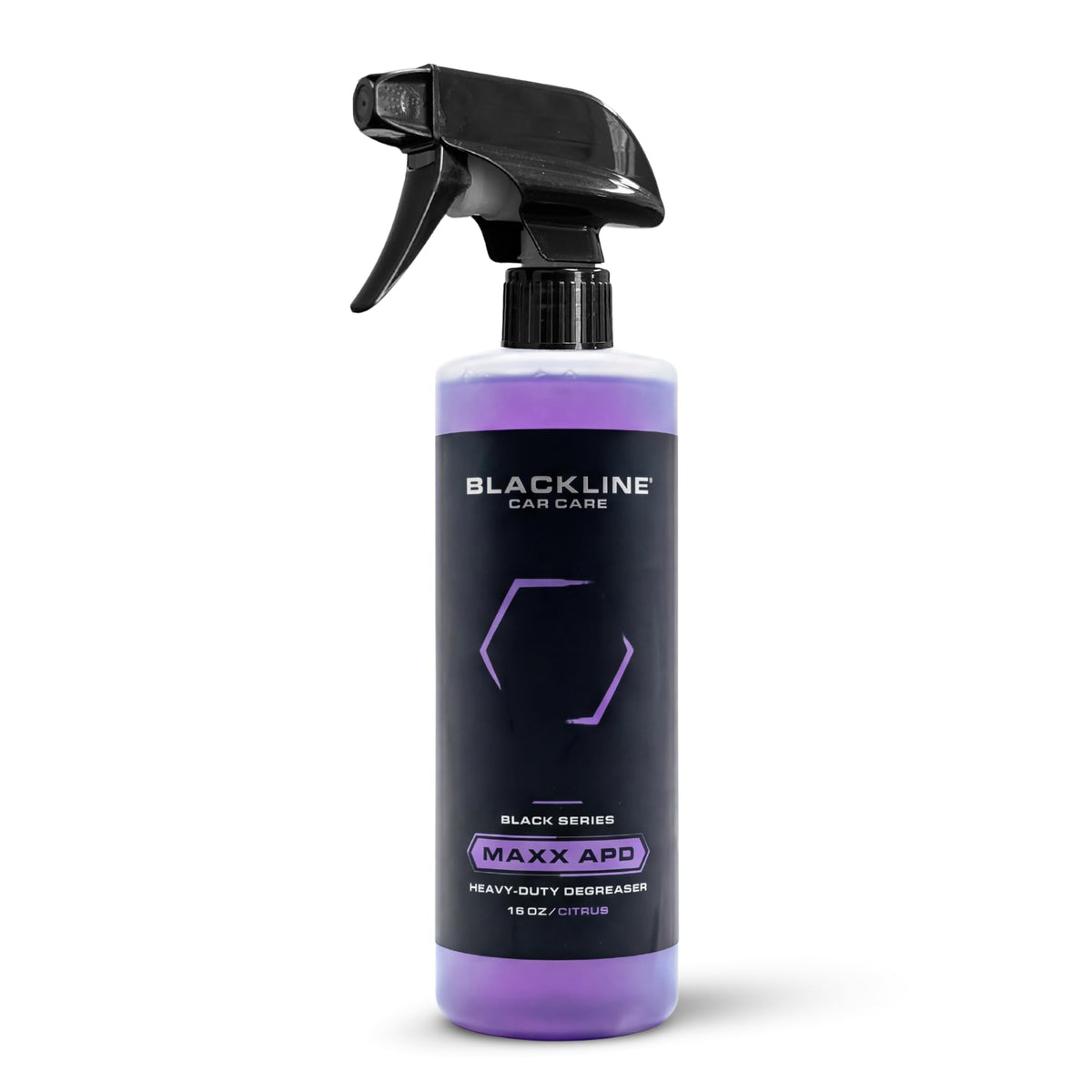 Blackline MAXX APC bottle close-up showing powerful cleaning potential on tough grime