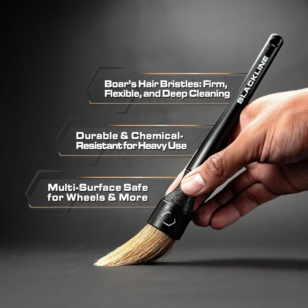 Blackline plastic detailing brush cleans trim and dashboards safely.