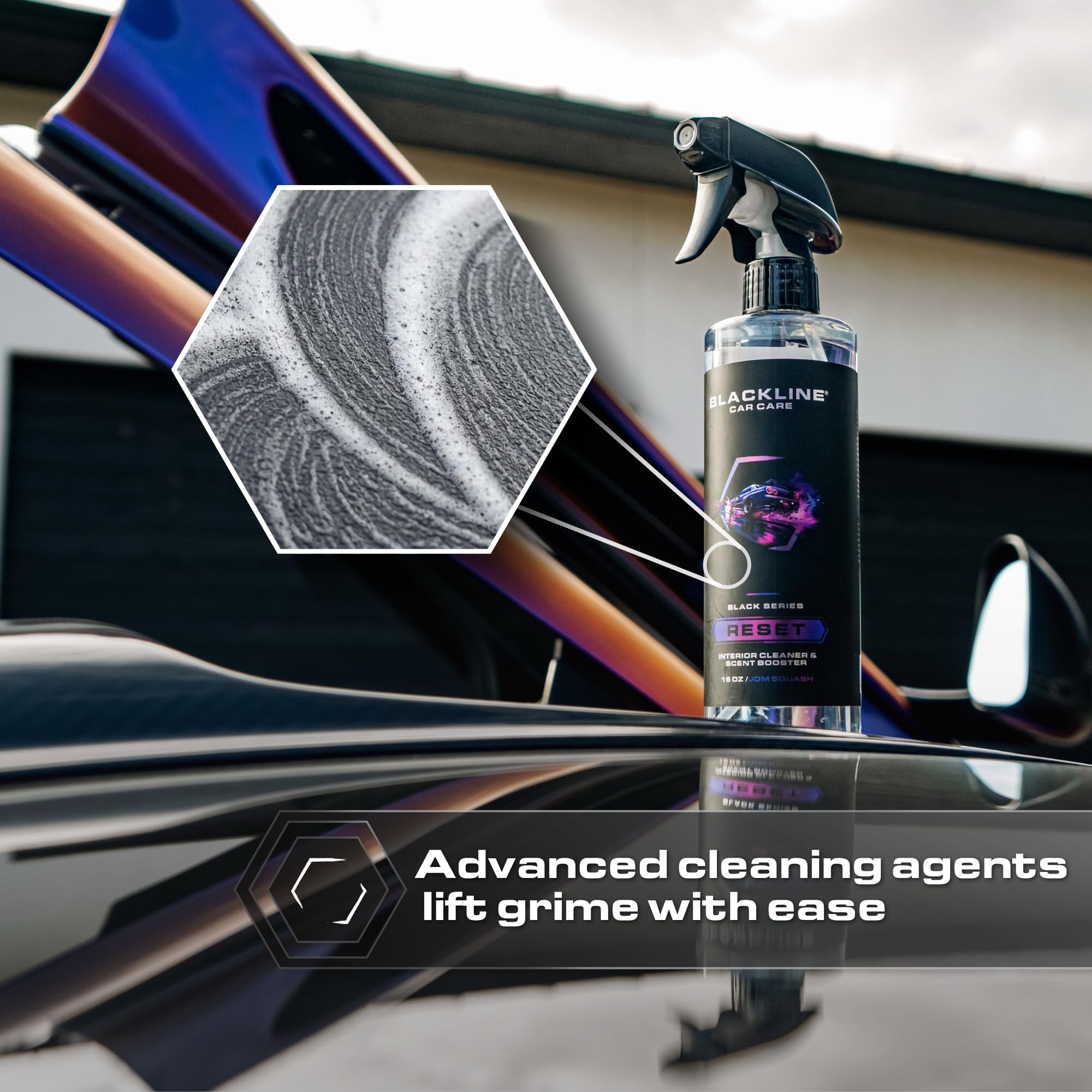 Blackline Reset fragrance release for lasting cabin scent.