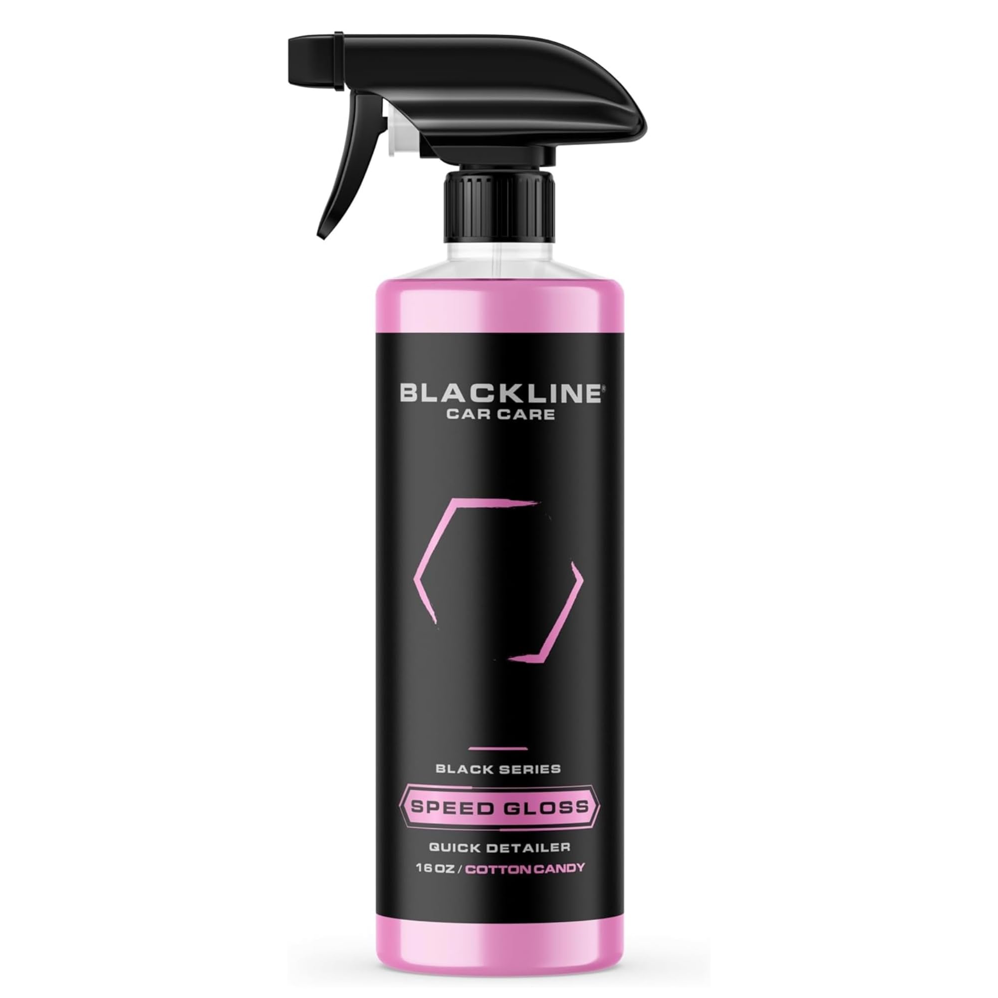 Blackline Speed Gloss spray bottle for quick, streak-free car cleaning on exterior surfaces.