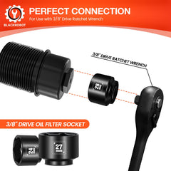 BLACKROBOT 29mm oil filter socket designed for compact engine bays