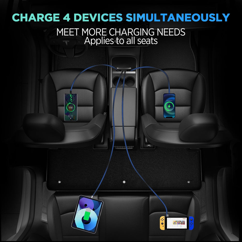 Blacloachai 4-port fast-charging hub powers multiple devices at once in the center console