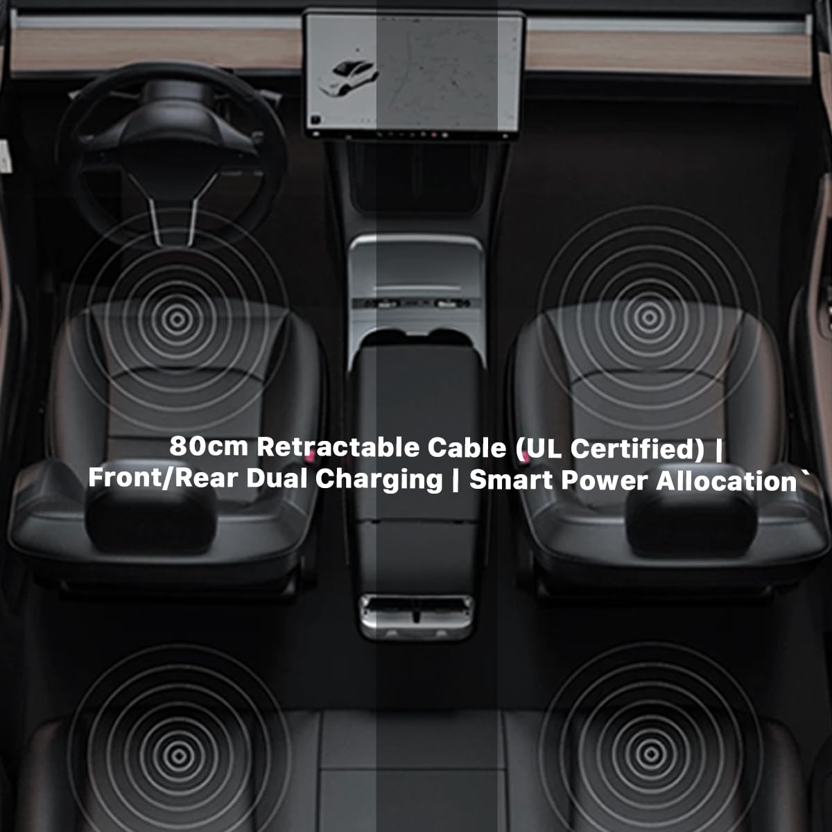 Blacloachai Tesla hub sleek design complements the car interior.
