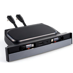 Blacloachai waterproof USB hub installed in the center console keeps ports organized and protected