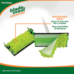 Blade Maid machine-washable pads let you reuse them after dry or damp cleanups.