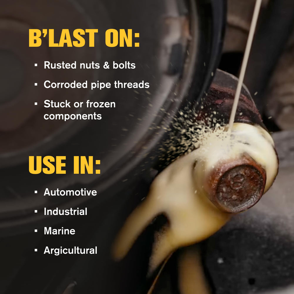 PB Blaster loosens stuck nuts and bolts for quicker disassembly