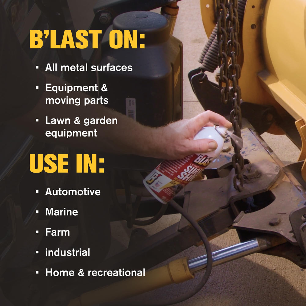 Blaster Surface Shield low odor formula minimizes garage odors during application.