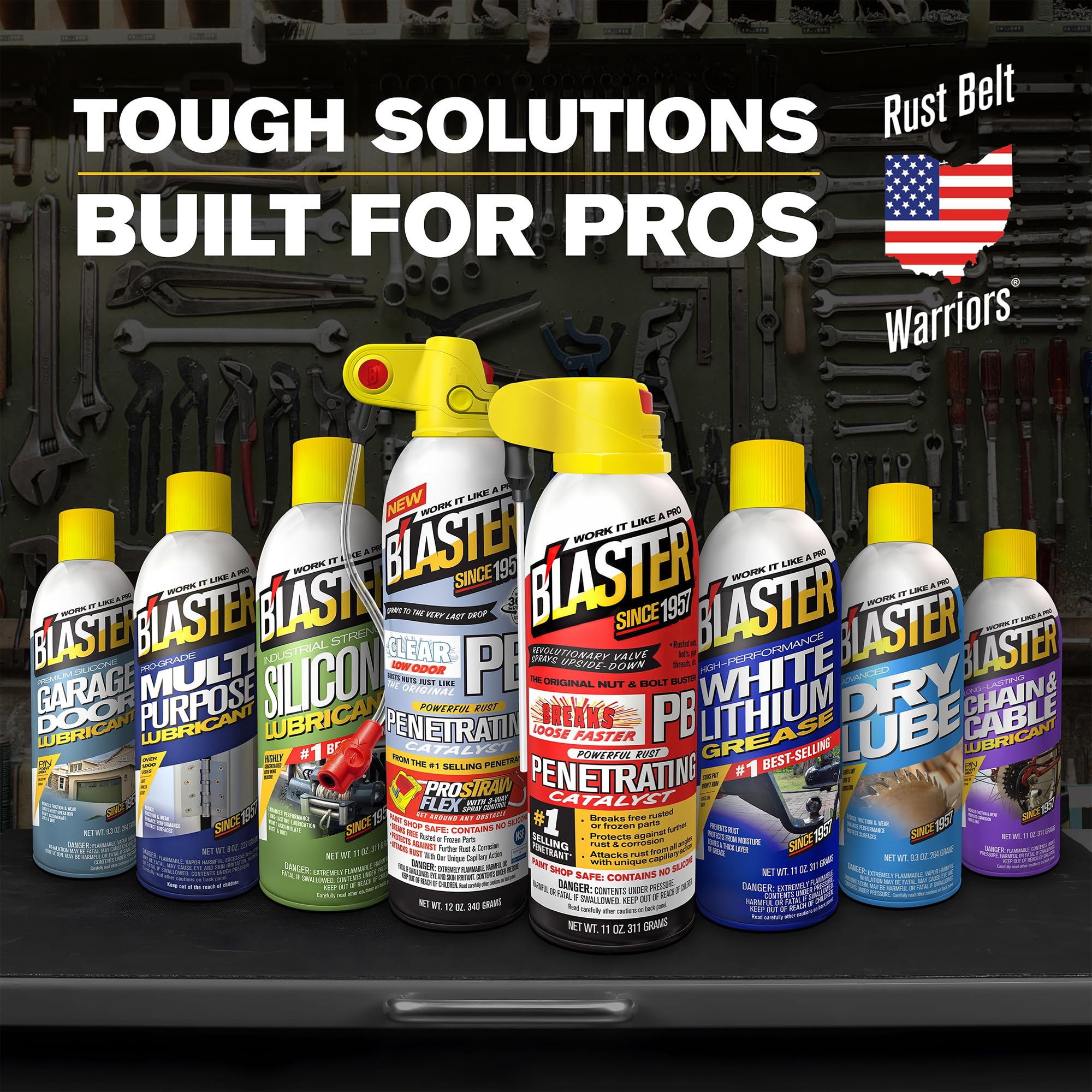 Blaster Surface Shield six-pack cans ready for automotive maintenance projects.