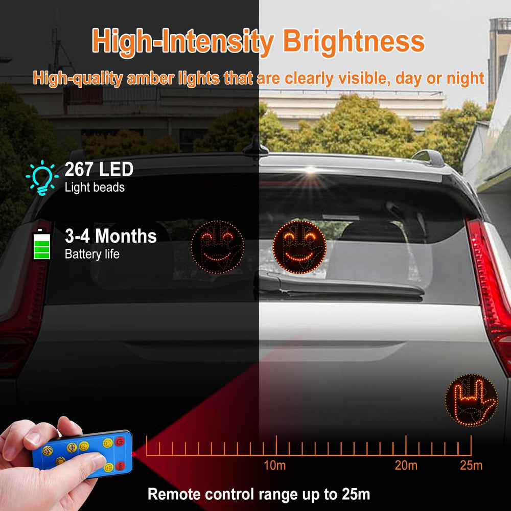Blazart cheeky-smile emoji car light brightens mood on the road