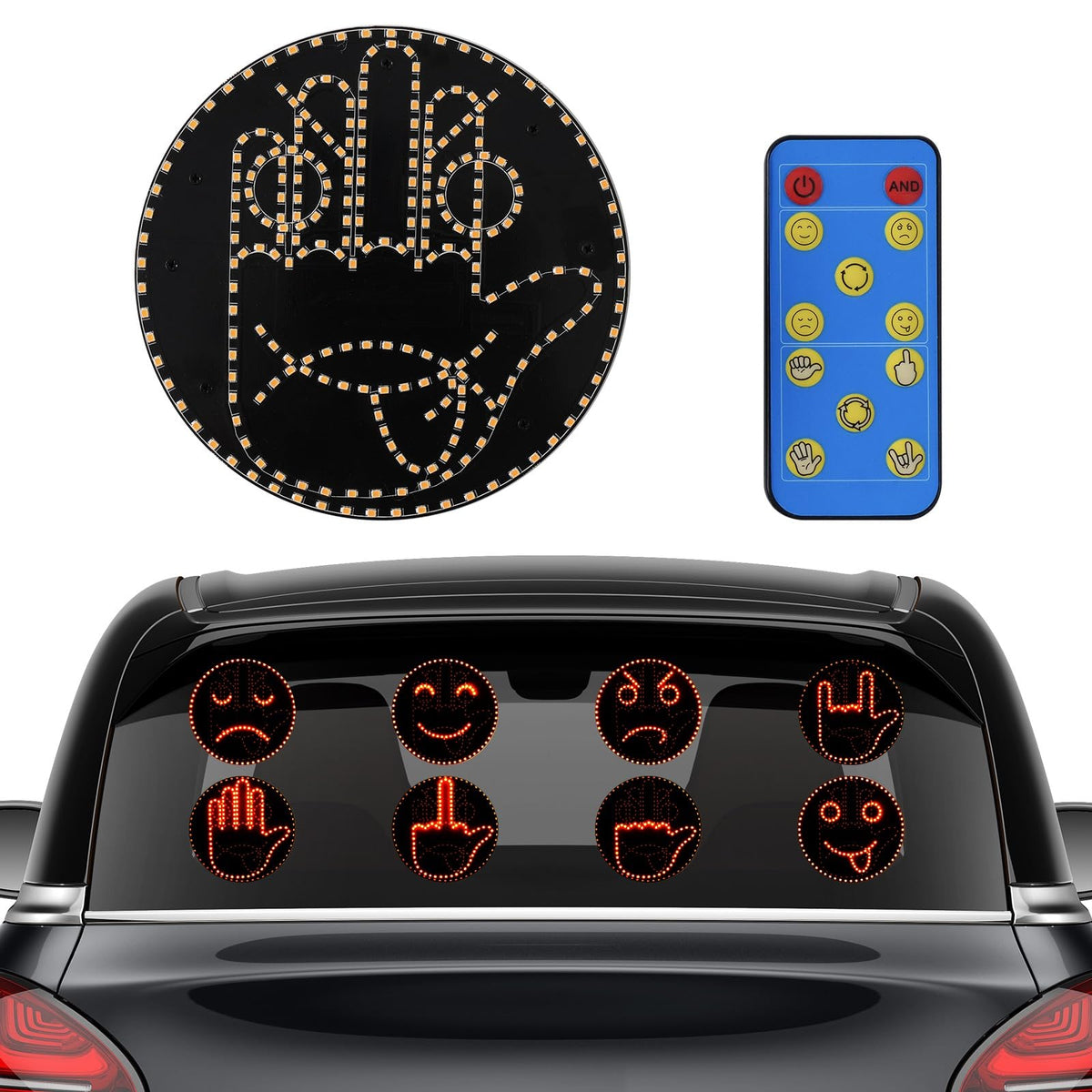 Blazart four-emoji car light displays mood during driving