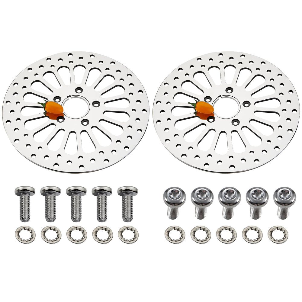 BLCYANUE 11.5-inch front rotor on a Harley for Dyna models, showing fit and balance