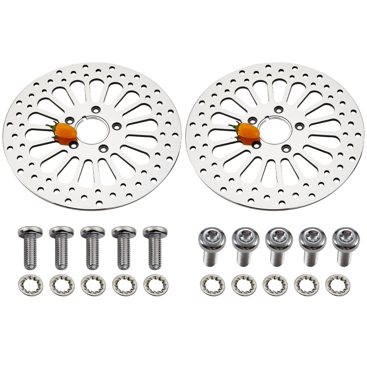 BLCYANUE 11.5-inch front rotor on a Harley for Dyna models, showing fit and balance