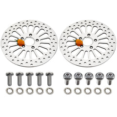BLCYANUE 11.5-inch front rotor on a Harley for Dyna models, showing fit and balance
