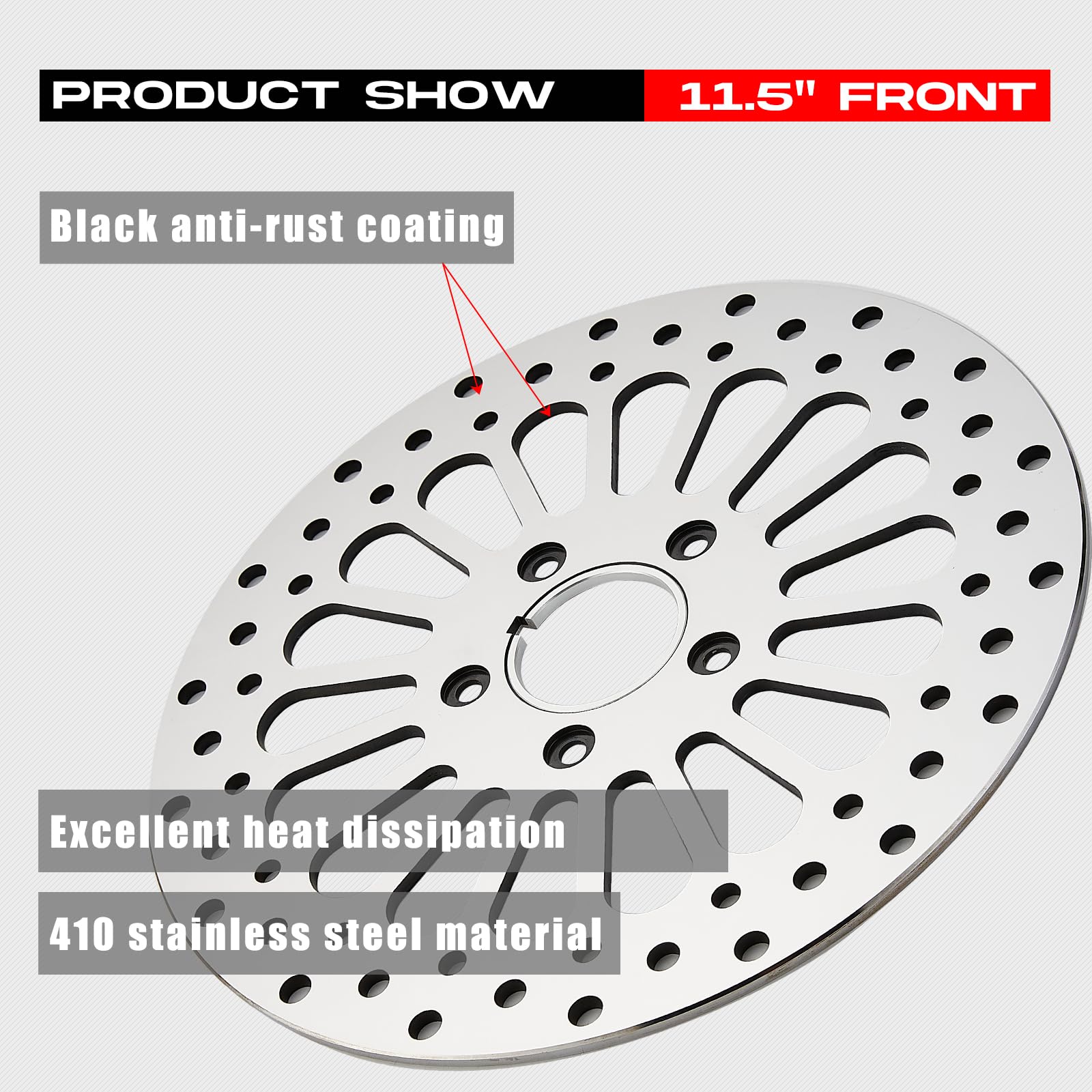 Rust-resistant stainless steel BLCYANUE rotor on Harley model