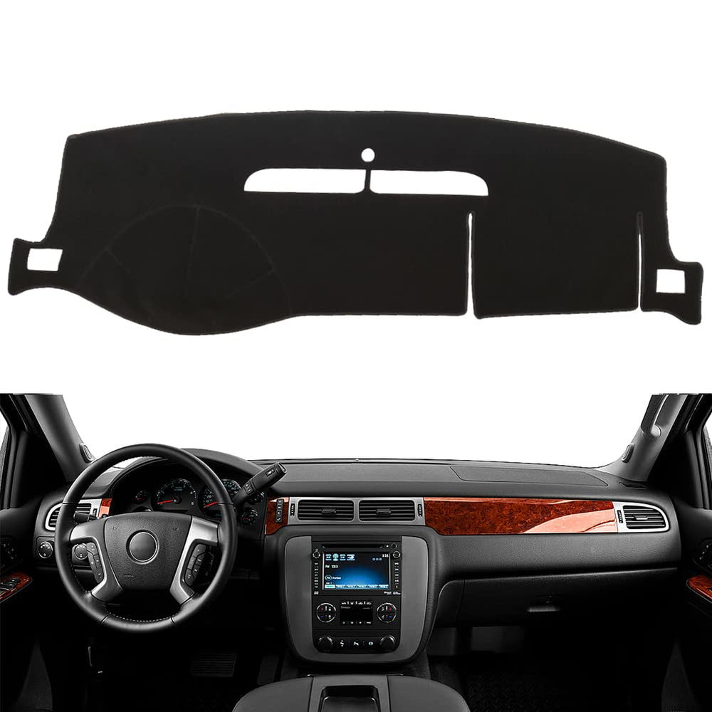 BLIBLIUNIT dash cover on a Chevy Tahoe protects against sun damage and glare.