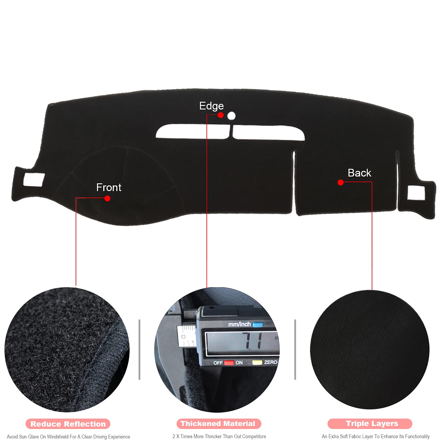 BLIBLIUNIT dash cover for GMC Yukon minimizes fading and glare.