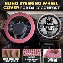Bling Car Decor pink cup holder decor keeps items within reach and stylish.