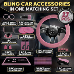 Bling Car Decor pink vent accessory brightens the interior and stays securely in place.