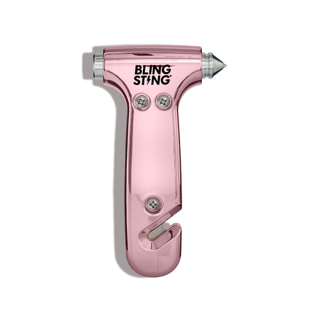 BLINGSTING safety hammer with window breaker for quick vehicle escape.