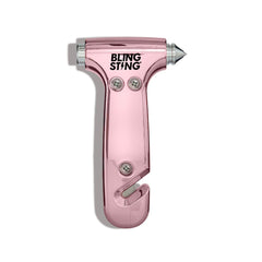 BLINGSTING safety hammer with window breaker for quick vehicle escape.