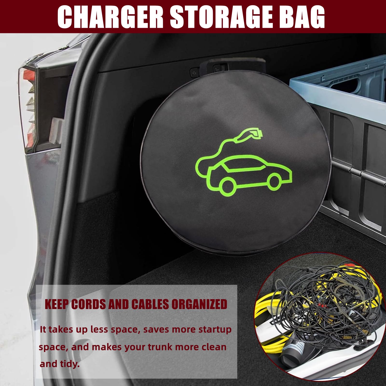 BLIRITEL cable organizer bag with zipper closure for quick, secure access