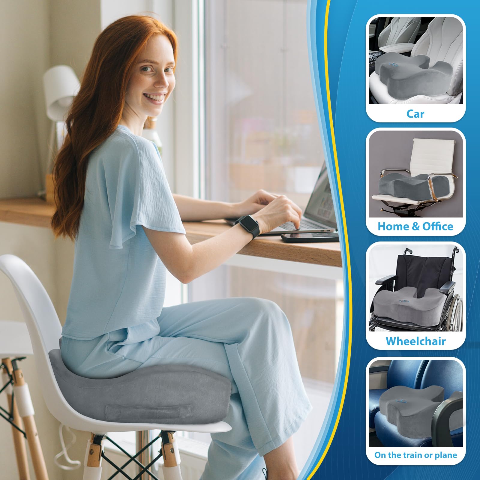 Car seat use with BlissTrends cushion reduces fatigue on long drives