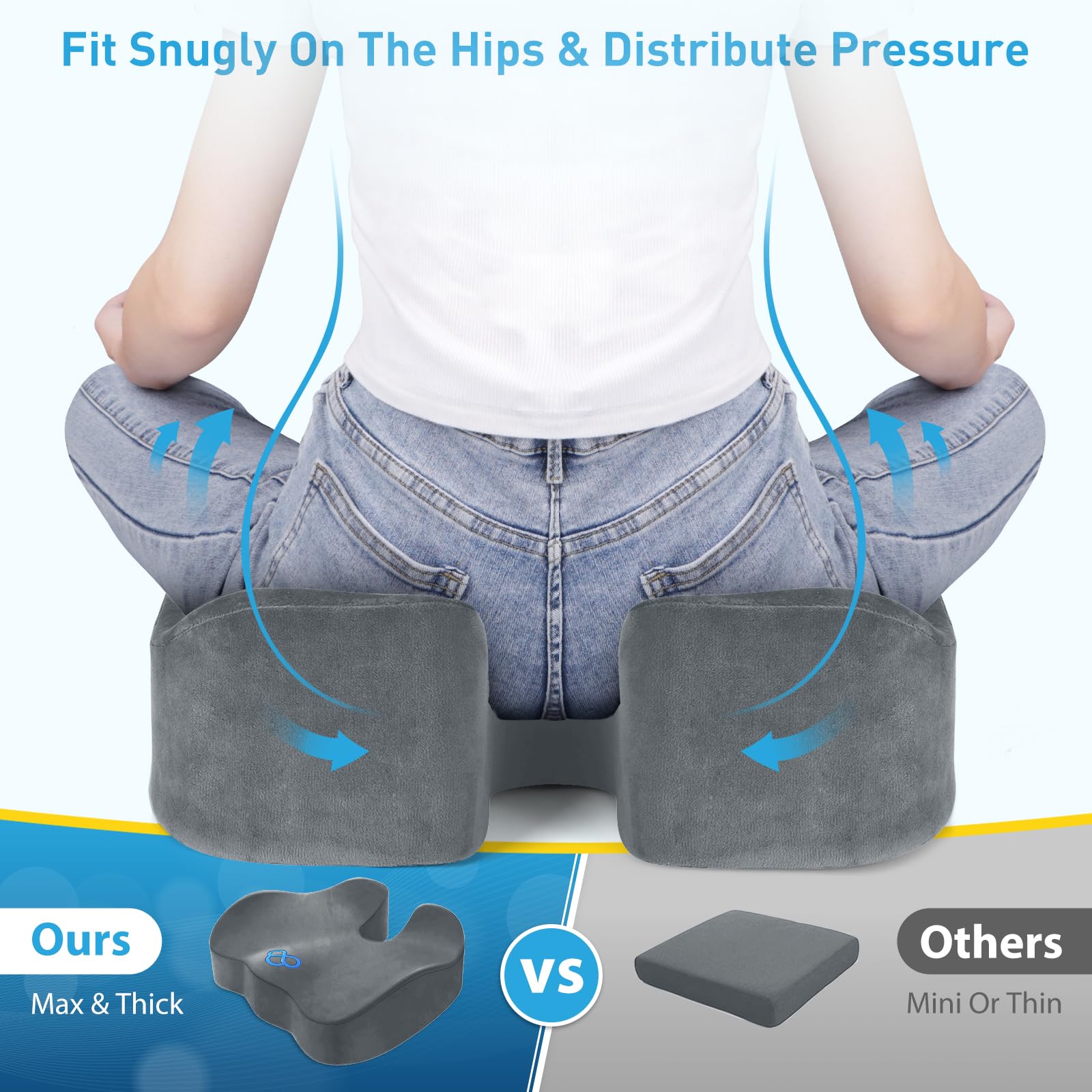 Non-slip bottom keeps BlissTrends cushion in place during long work sessions