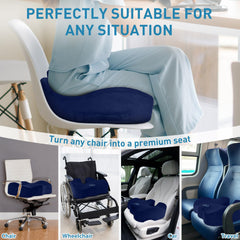 BlissTrends cushion with non-slip bottom to stay secure on surfaces
