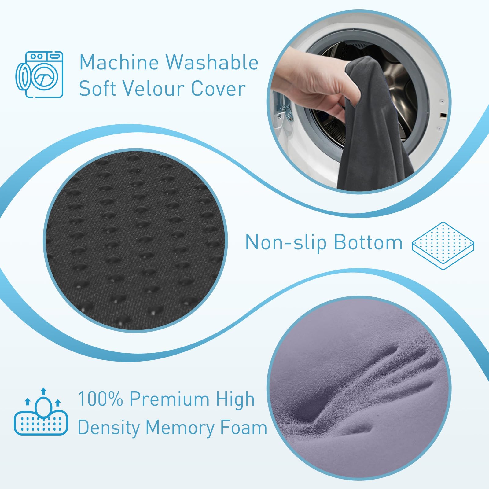 BlissTrends cushion removable cover shows easy machine washable care