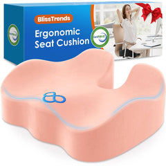 BlissTrends seat cushion with thick memory foam for office comfort