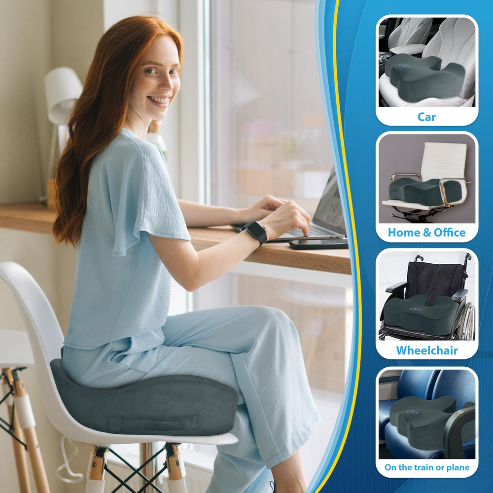 BlissTrends cushion fits most chairs, ideal for office, car, and travel.