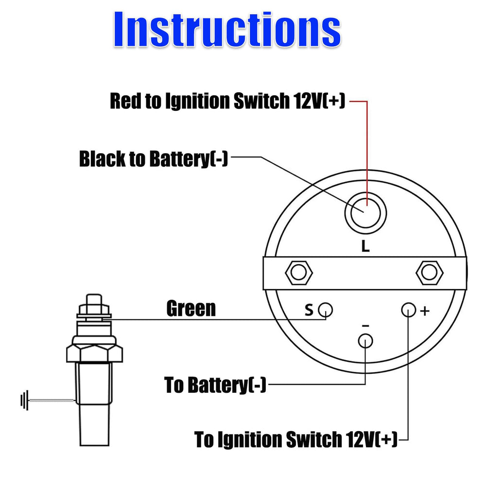 BLLYOGU 2-inch gauge kit includes sensor, bolts, and user manual