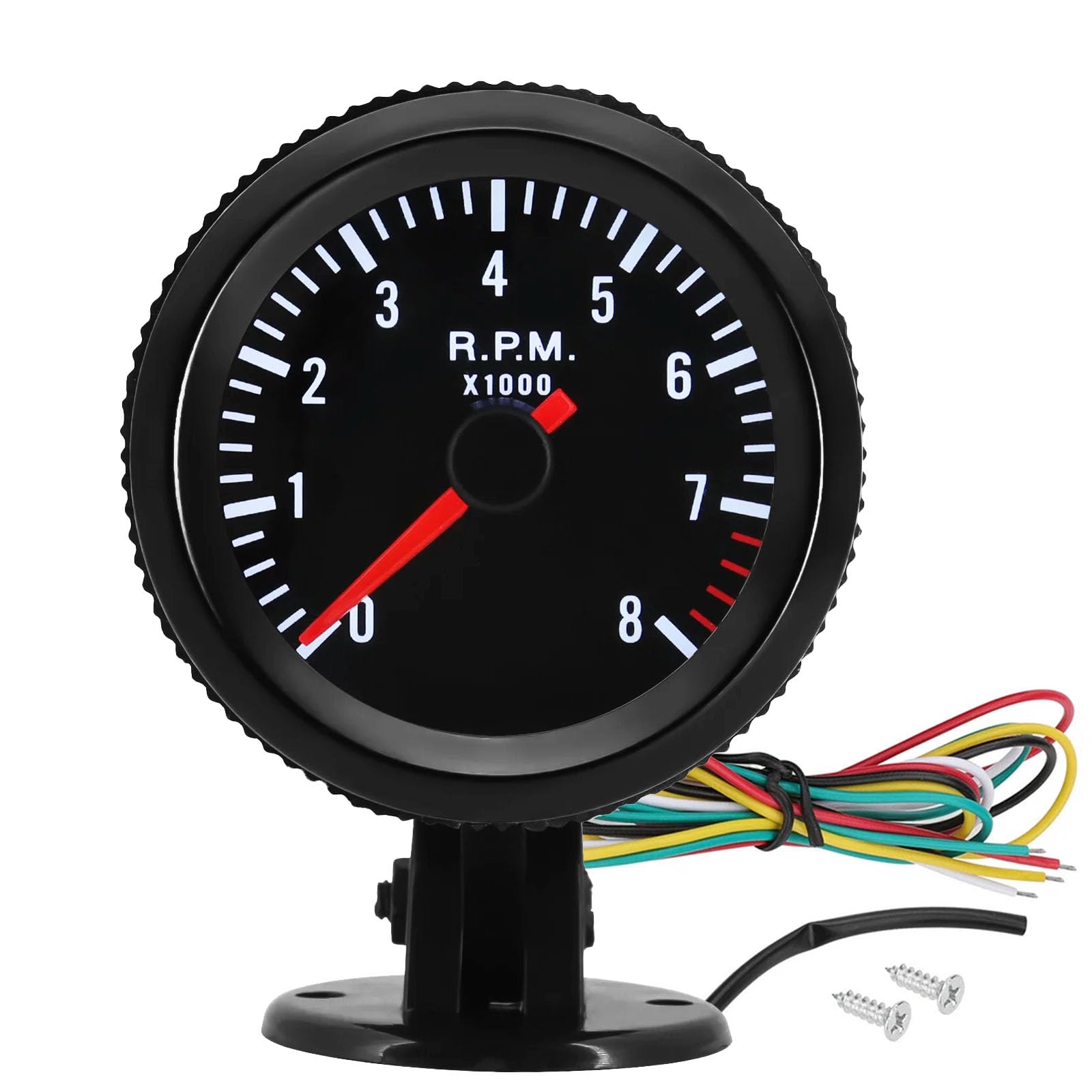 BLLYOGU universal 2inch tachometer shows 8000 RPM scale for precise monitoring.