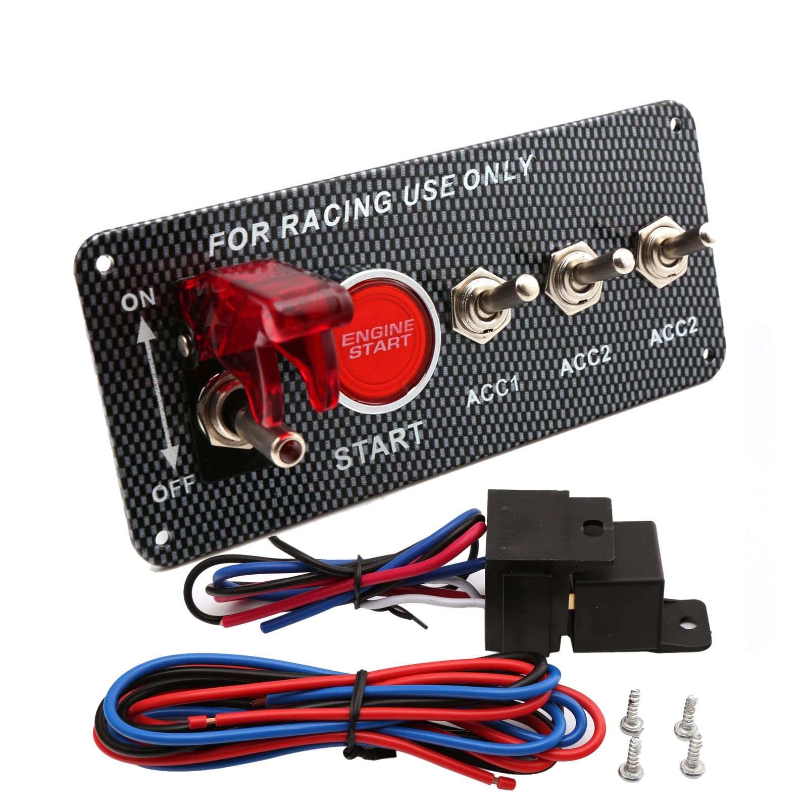 BLLYOGU 12V ignition panel front view shows five-in-one layout for quick starts