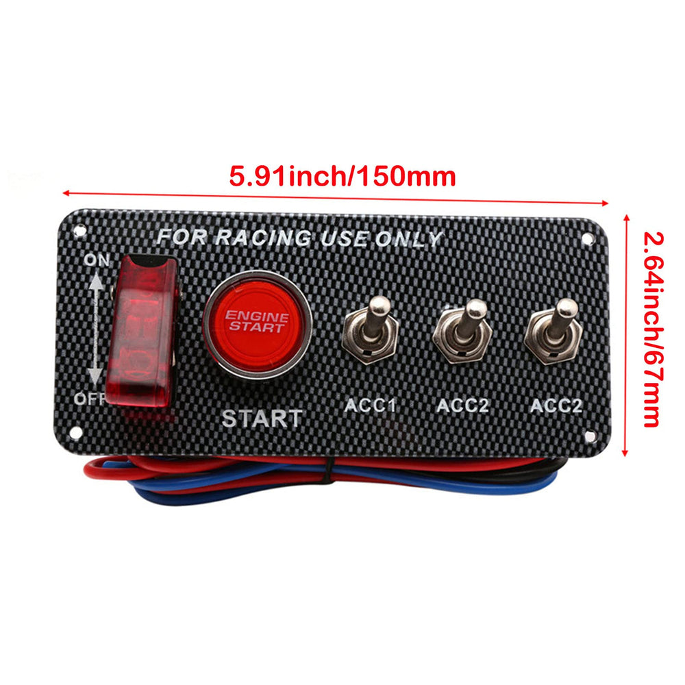 BLLYOGU engine start button closeup with illuminated red push for visibility