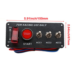 BLLYOGU engine start button closeup with illuminated red push for visibility