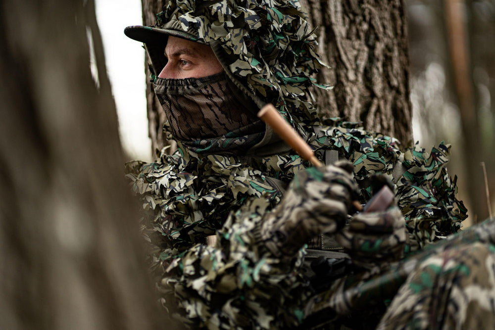 Blocker Outdoors Finisher durable camo mesh withstands rugged hunting conditions.