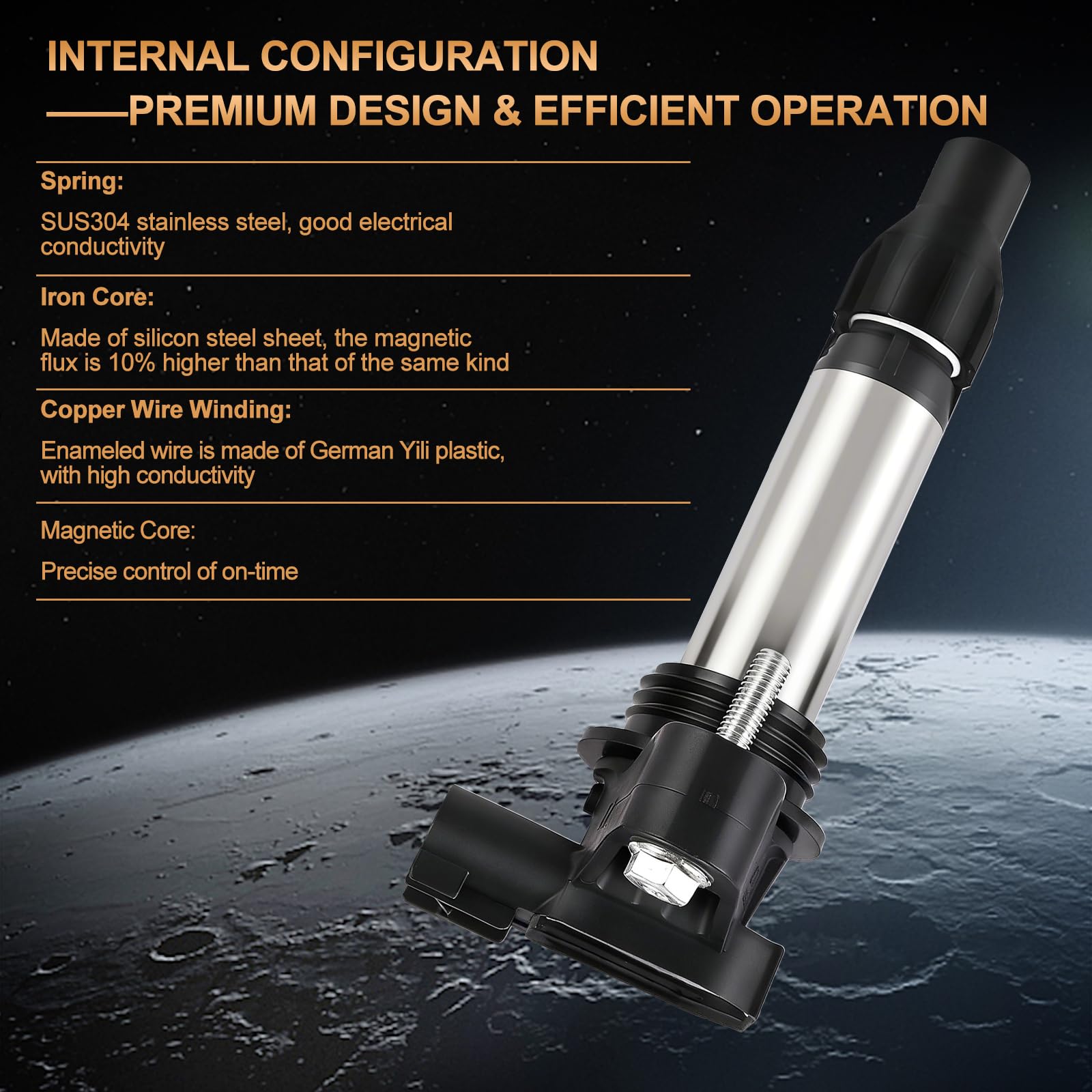 BLPextrm ignition coil copper coils closeup highlights high-conductivity design for efficient ignition