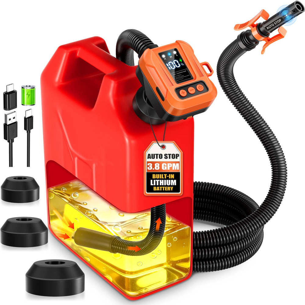 BLPUWK cordless fuel transfer pump in action for clean, spill-free refueling.