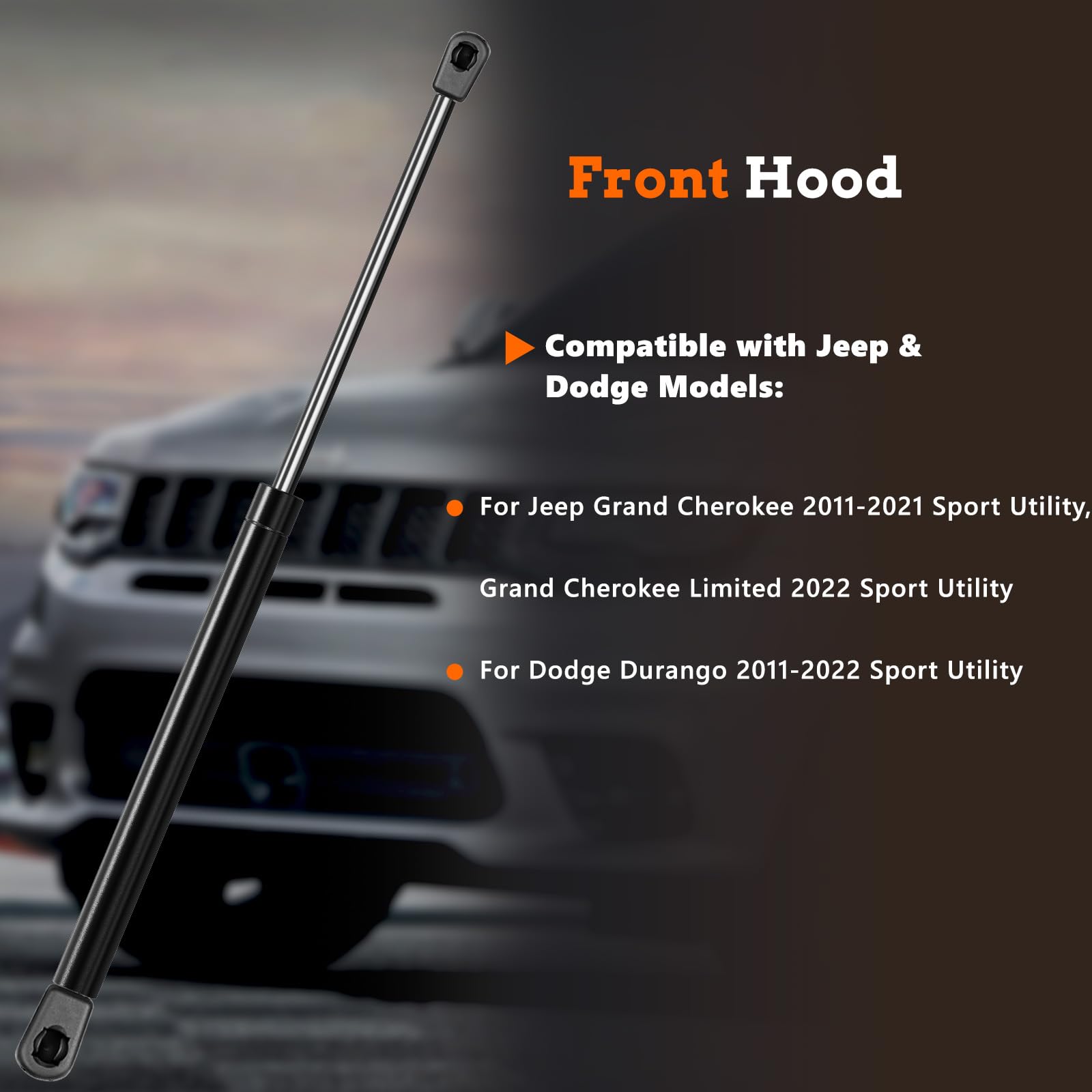 Blshwez hood struts for Jeep Grand Cherokee right side with balanced support.