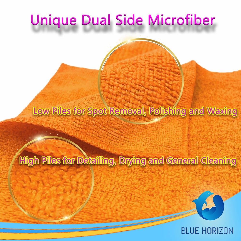 Blue Horizon all-purpose cleaning towel in orange for windows and surfaces