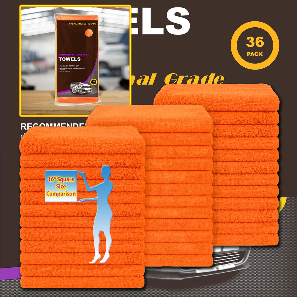 Blue Horizon car-detailing towel in orange for scratch-free polishing