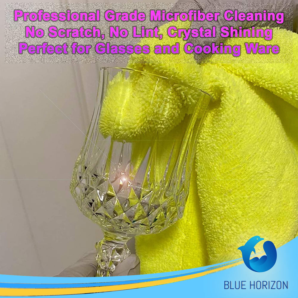 Blue Horizon color-coded yellow towel reduces cross-task contamination during cleaning.