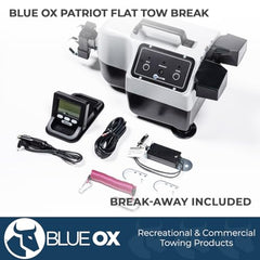 Blue Ox BRK2022 Patriot flat tow brake profile highlights slim design for easier installation.