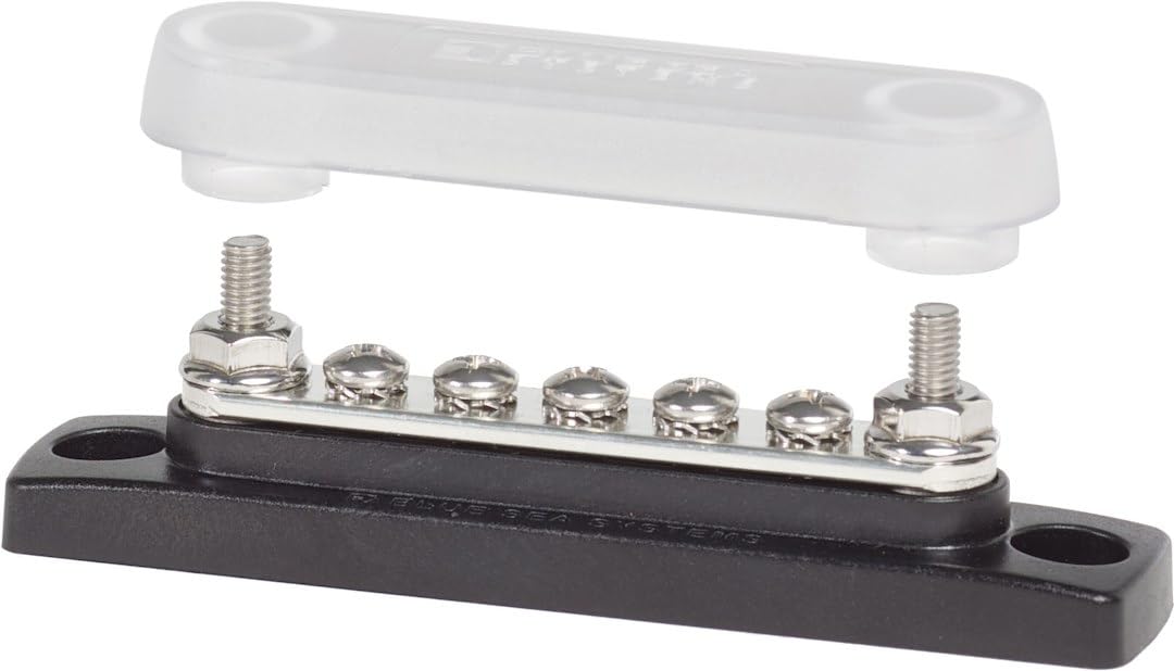 Blue Sea Systems 2314 busbar cover in clear polycarbonate for quick inspection