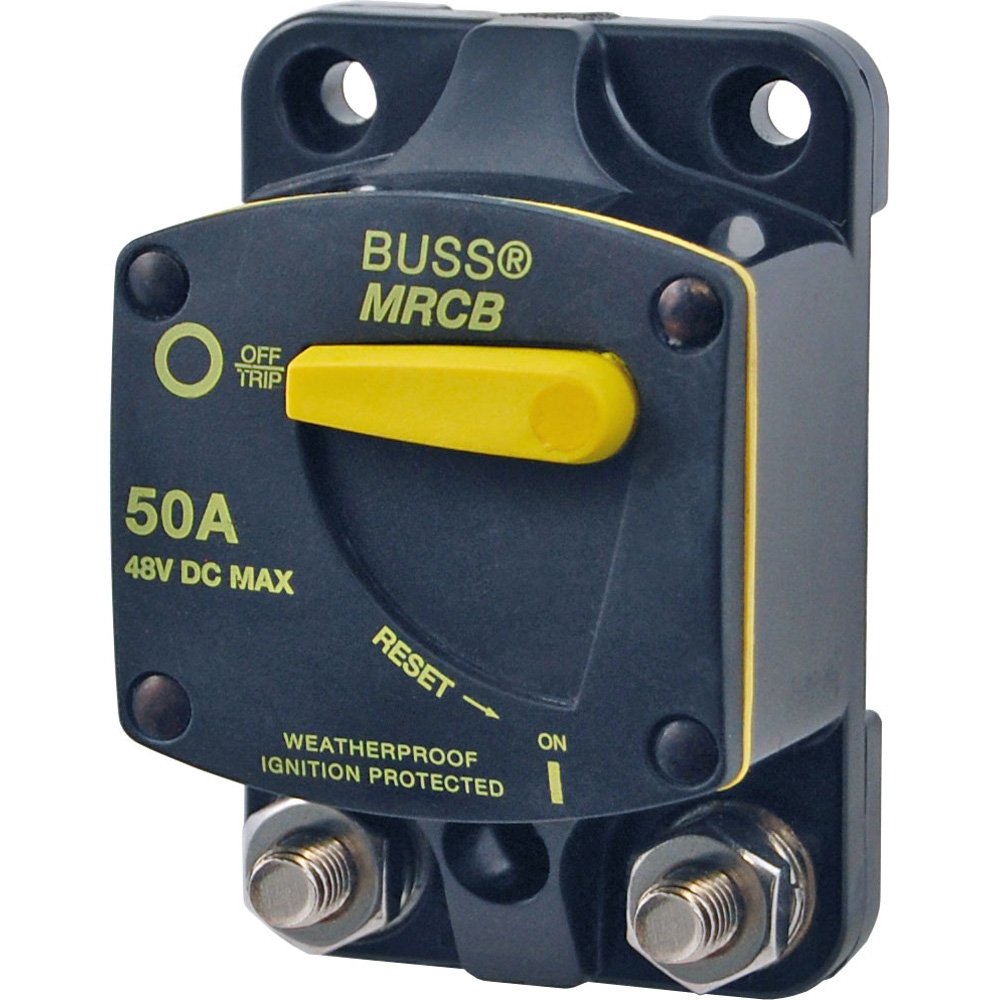 Blue Sea Systems 7140-187-Series front view shows compact waterproof breaker for marine power protection.