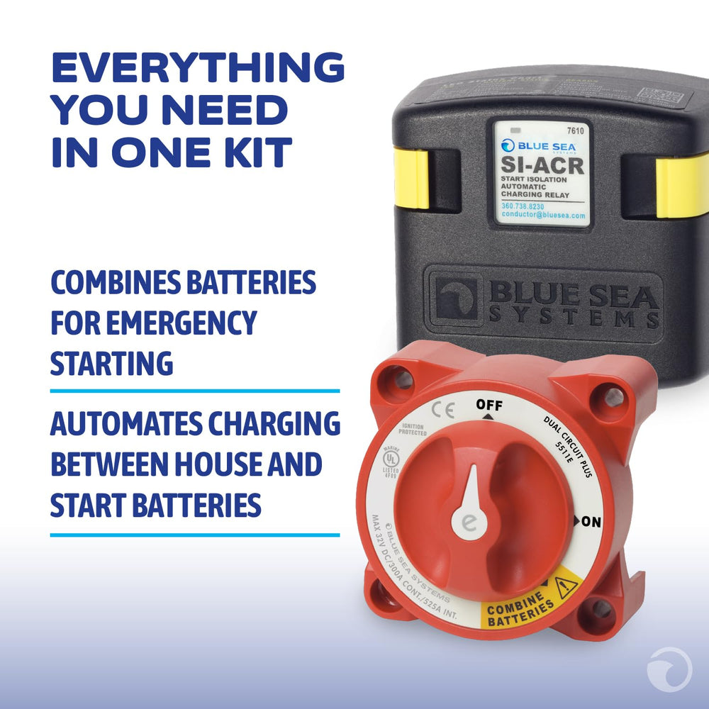 Blue Sea Systems 7650 emergency-parallel links batteries to start engine if needed